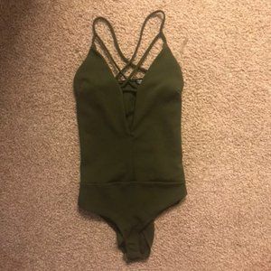 Olive Caged Bodysuit